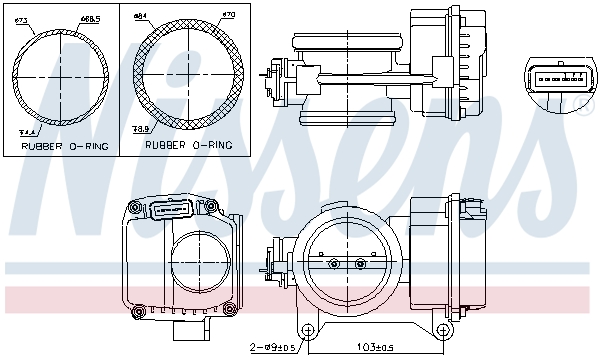 Carcasa clapeta 955096 NISSENS