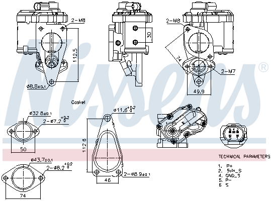 Supapa EGR 98241 NISSENS