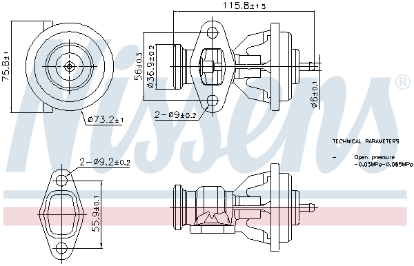 Supapa EGR 98439 NISSENS