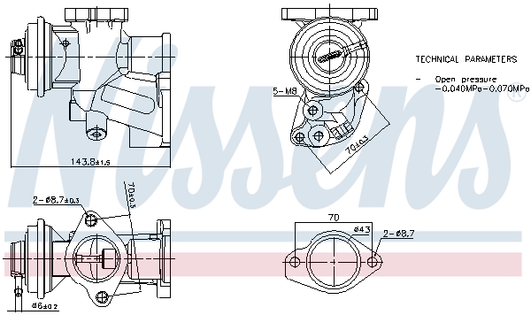 Supapa EGR 98476 NISSENS