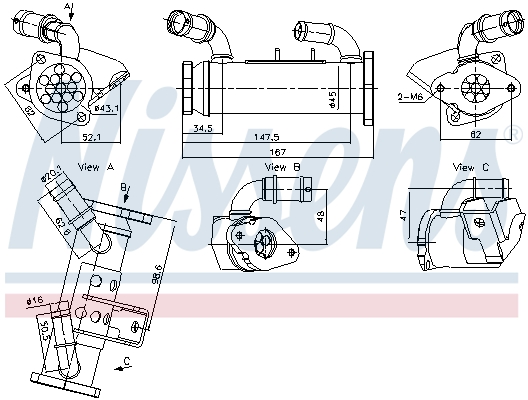 Radiator, recirculare gaze de esapament 989474 NISSENS