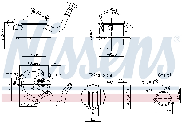 radiator, recirculare gaze de esapament 989480 NISSENS