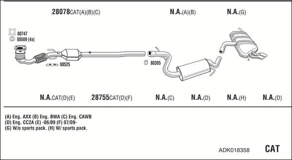 Sistem de esapament ADK018358 WALKER