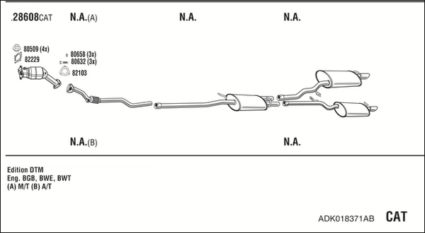 Sistem de esapament ADK018371AB WALKER