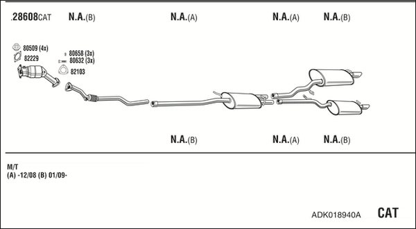 Sistem de esapament ADK018940A WALKER