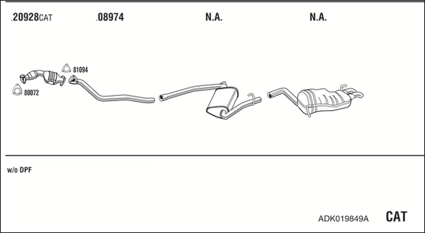 Sistem de esapament ADK019849A WALKER