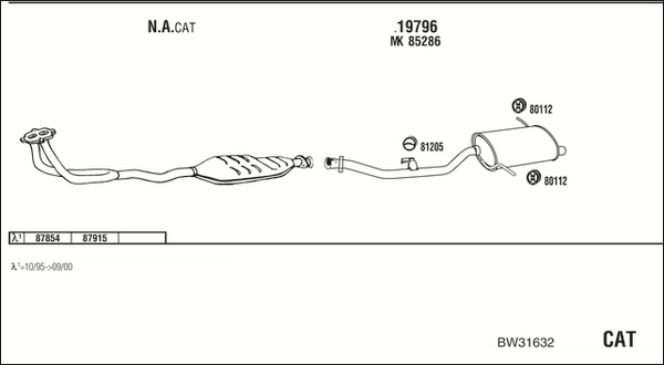 Sistem de esapament BW31632 WALKER
