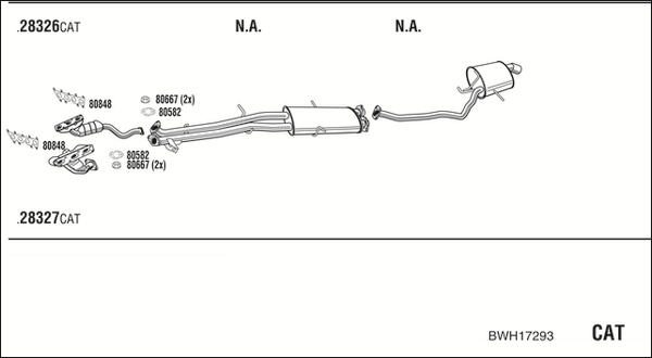 Sistem de esapament BWH17293 WALKER