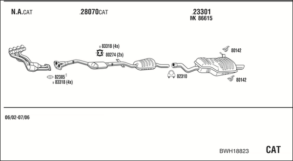 Sistem de esapament BWH18823 WALKER