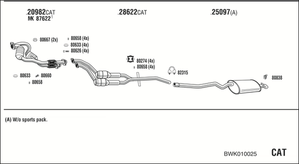 Sistem de esapament BWK010025 WALKER