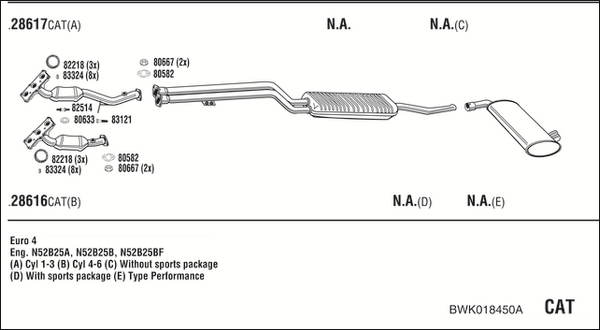 Sistem de esapament BWK018450A WALKER