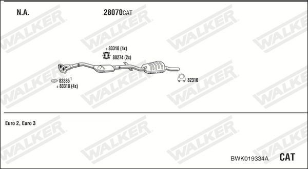 Sistem de esapament BWK019334A WALKER