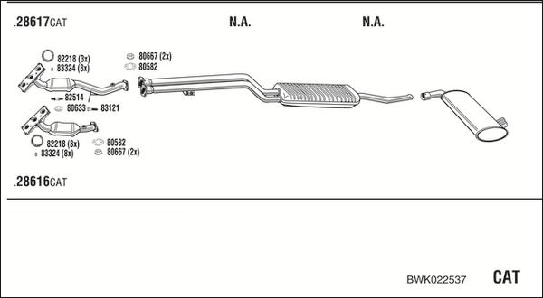 Sistem de esapament BWK022537 WALKER