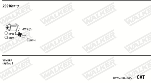 Sistem de esapament BWK058283A WALKER