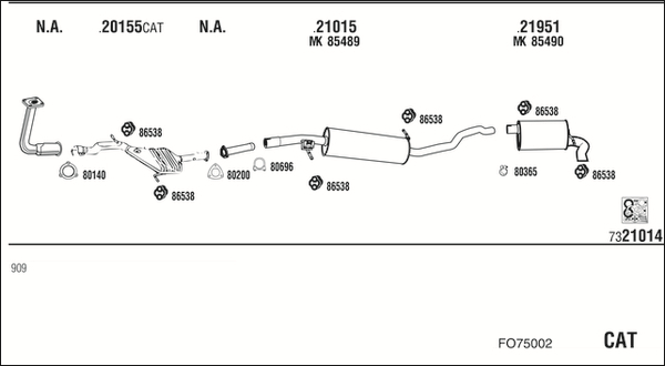 Sistem de esapament FO75002 WALKER