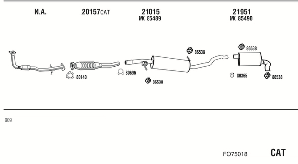 Sistem de esapament FO75018 WALKER