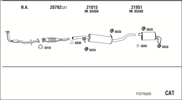 Sistem de esapament FO75025 WALKER