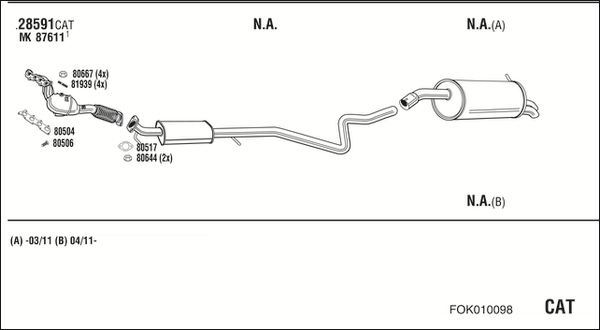 Sistem de esapament FOK010098 WALKER