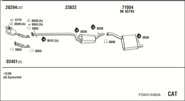 Sistem de esapament FOK014485A WALKER