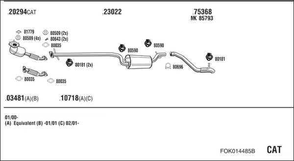 Sistem de esapament FOK014485B WALKER
