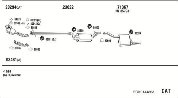 Sistem de esapament FOK014486A WALKER
