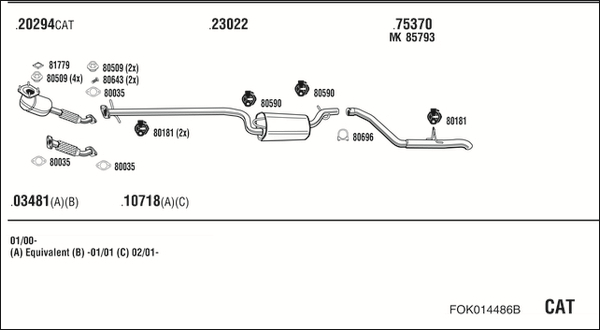 Sistem de esapament FOK014486B WALKER