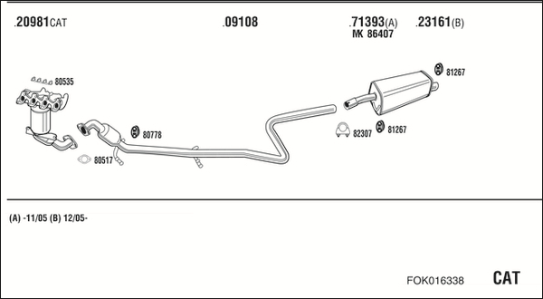 Sistem de esapament FOK016338 WALKER