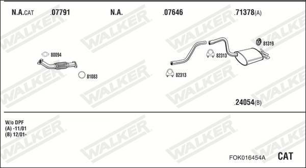 Sistem de esapament FOK016454A WALKER