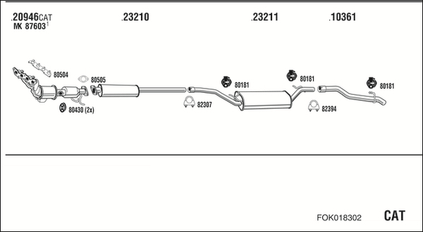 Sistem de esapament FOK018302 WALKER