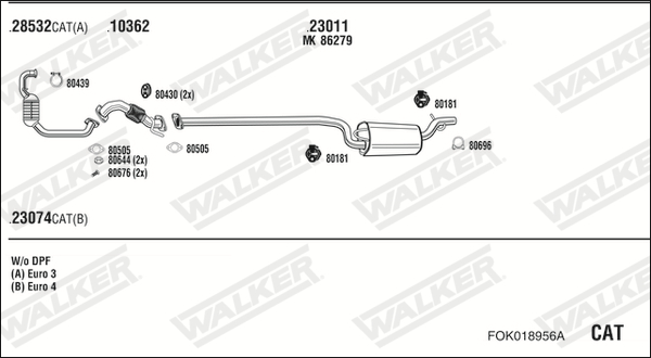 Sistem de esapament FOK018956A WALKER