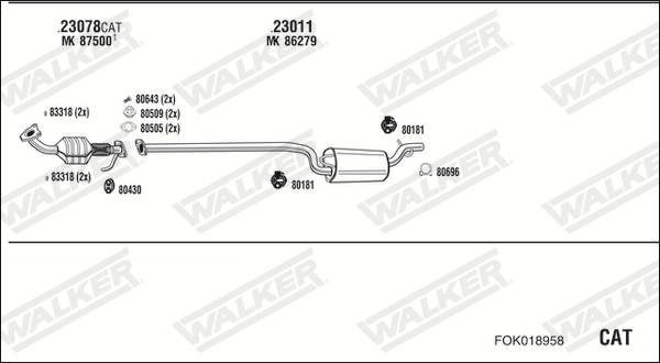 Sistem de esapament FOK018958 WALKER