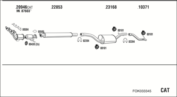 Sistem de esapament FOK033345 WALKER