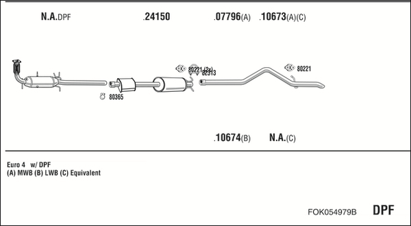 Sistem de esapament FOK054979B WALKER