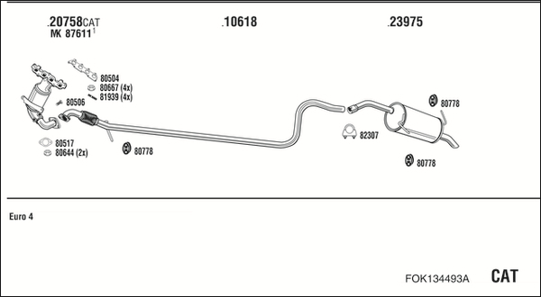 Sistem de esapament FOK134493A WALKER