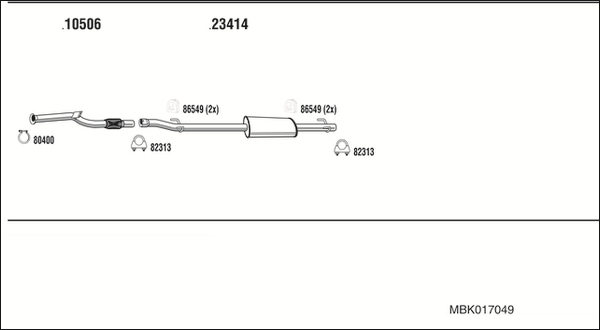 Sistem de esapament MBK017049 WALKER