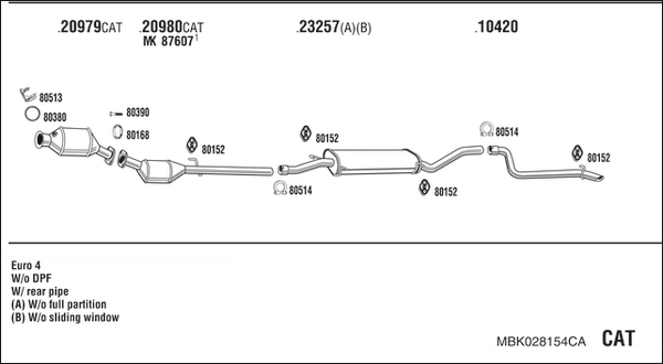 Sistem de esapament MBK028154CA WALKER