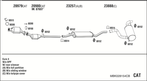 Sistem de esapament MBK028154CB WALKER