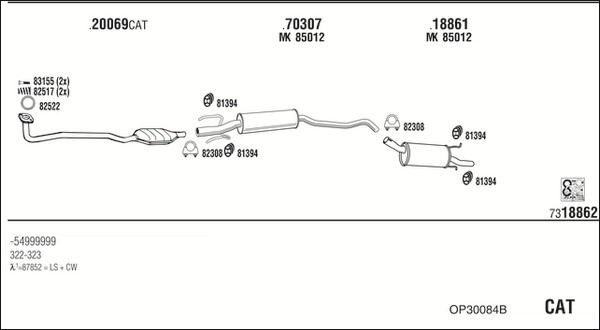 Sistem de esapament OP30084B WALKER