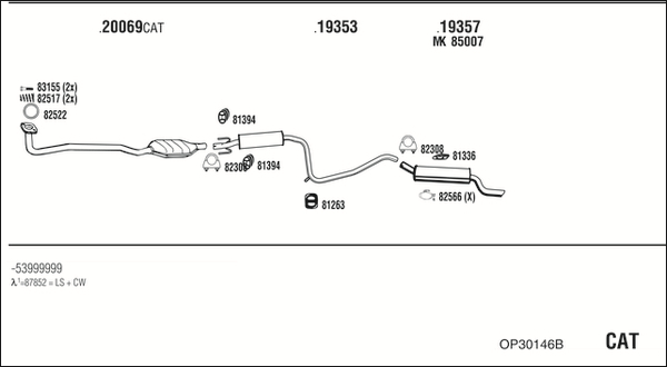 Sistem de esapament OP30146B WALKER