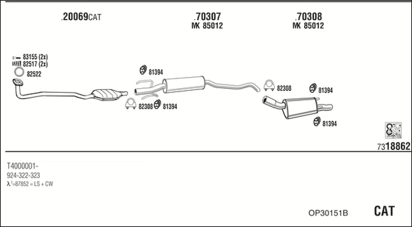 Sistem de esapament OP30151B WALKER