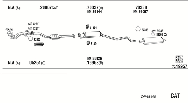 Sistem de esapament OP45165 WALKER