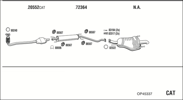 Sistem de esapament OP45337 WALKER
