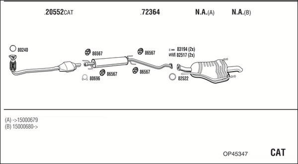 Sistem de esapament OP45347 WALKER