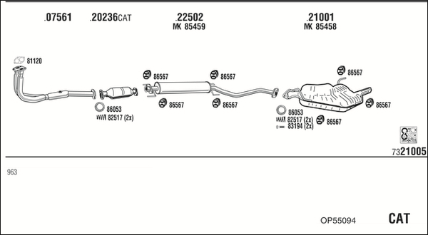 Sistem de esapament OP55094 WALKER