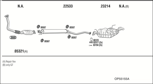 Sistem de esapament OP55155A WALKER
