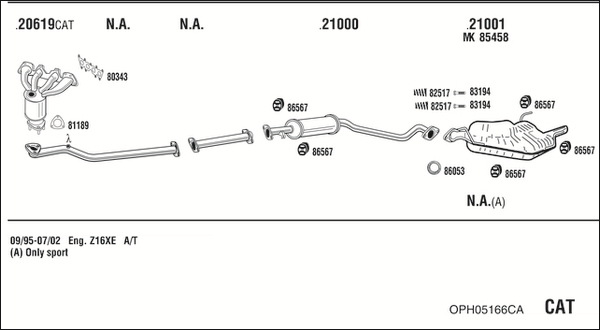 Sistem de esapament OPH05166CA WALKER