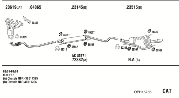 Sistem de esapament OPH15756 WALKER
