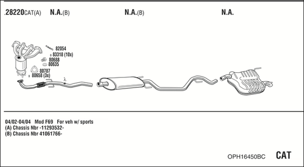 Sistem de esapament OPH16450BC WALKER