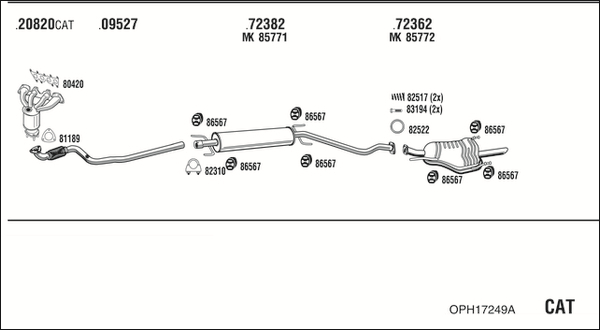 Sistem de esapament OPH17249A WALKER