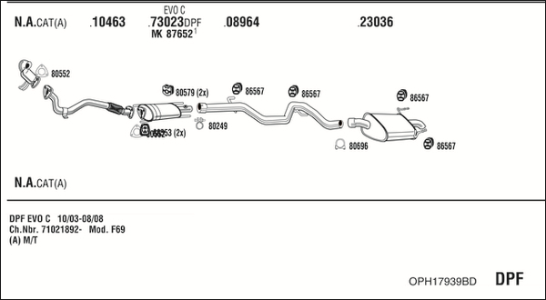 Sistem de esapament OPH17939BD WALKER